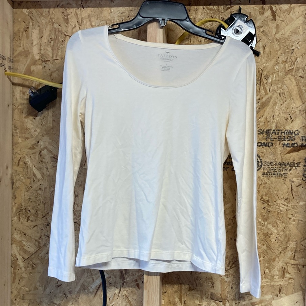 Talbots Women's Cream Long Sleeve Top